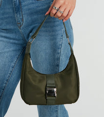 Chic Staple Buckle Strap Nylon Shoulder Bag