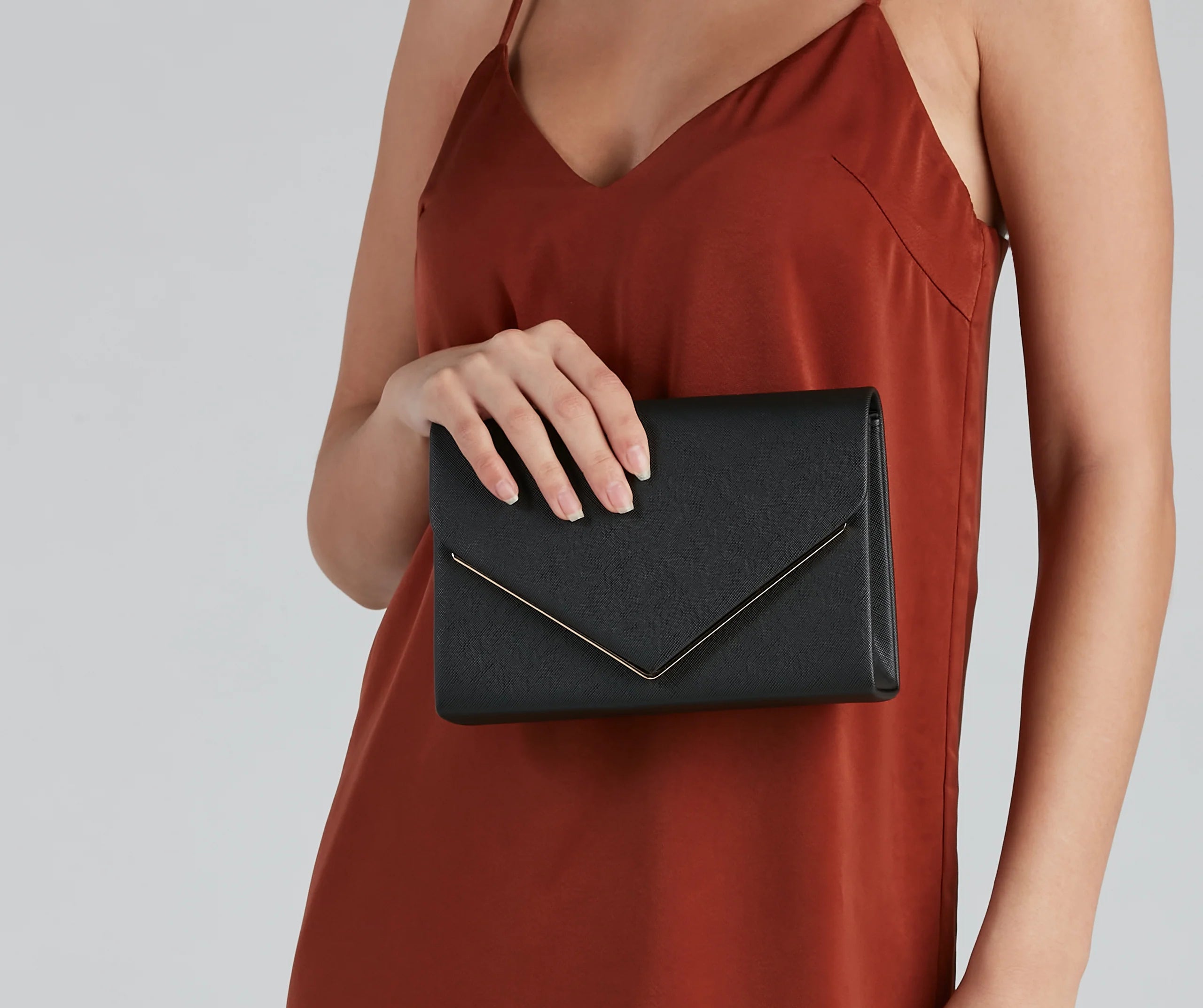 Class Act Faux Leather Envelope Crossbody Bag