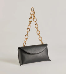 Fab Night Out Faux Leather Chain Link Handbag