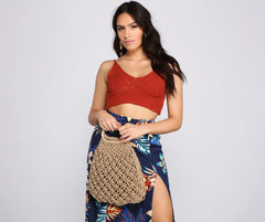 Beachy Days Woven Straw Tote