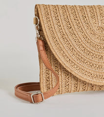 Cute Retreat Straw Envelope Clutch Crossbody Bag