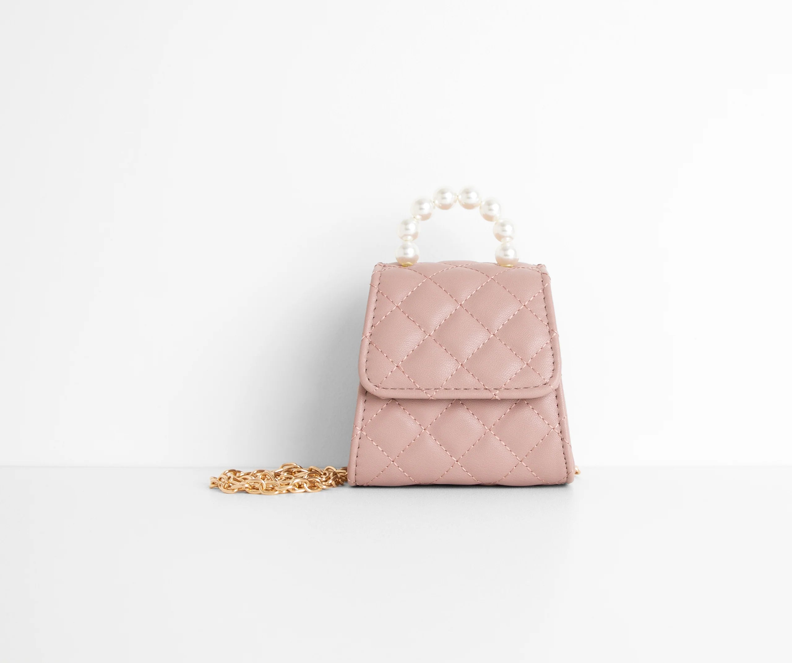 Fancy Babe Pearl Handle Mini Quilted Purse