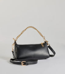 Sleek Sophistication Faux Leather Crossbody Purse