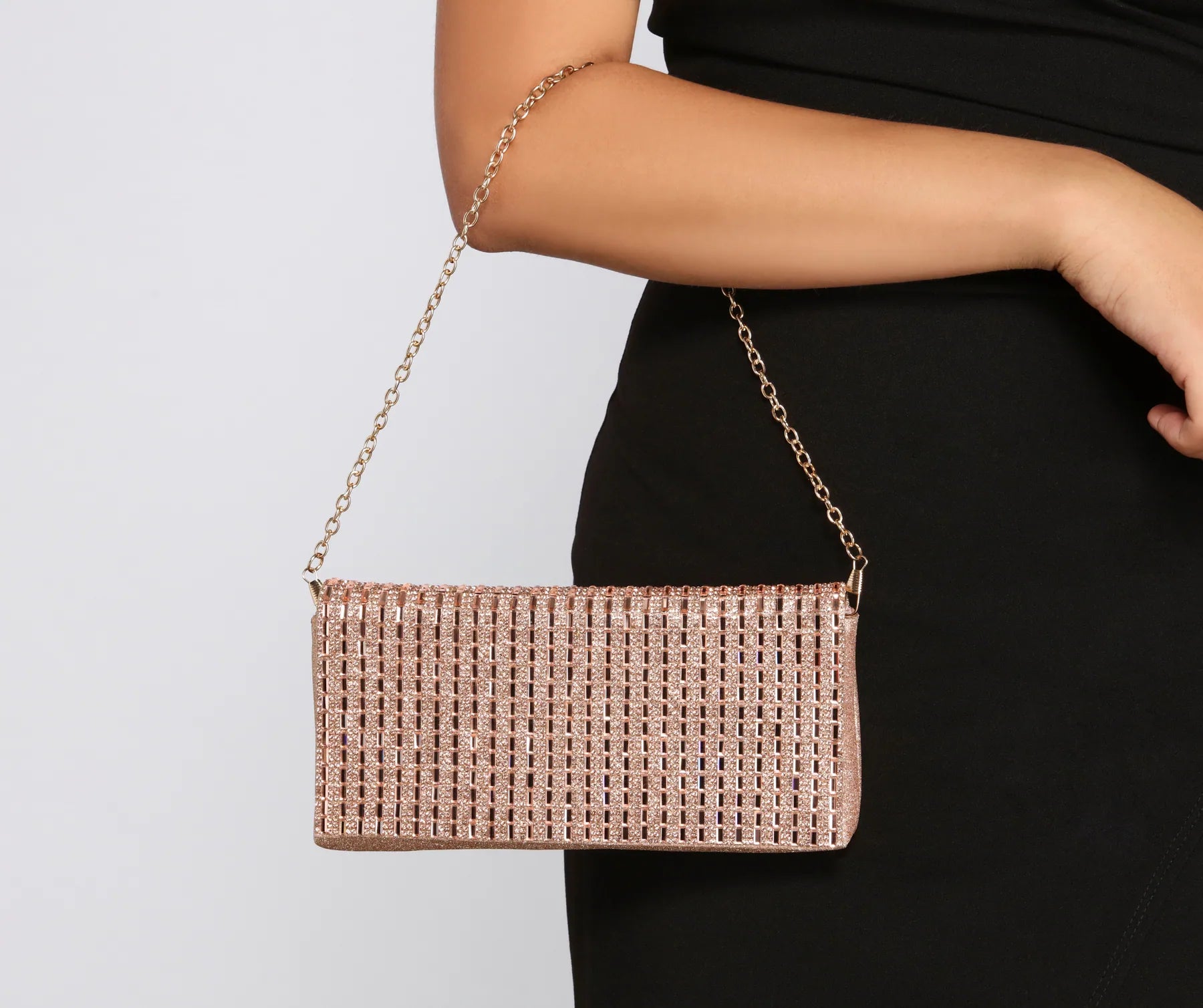 Dazzling Second Look Baguette Stone Clutch