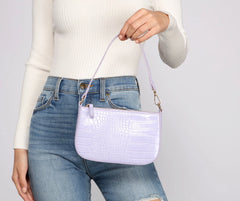 Faux Leather Croc Embossed Purse