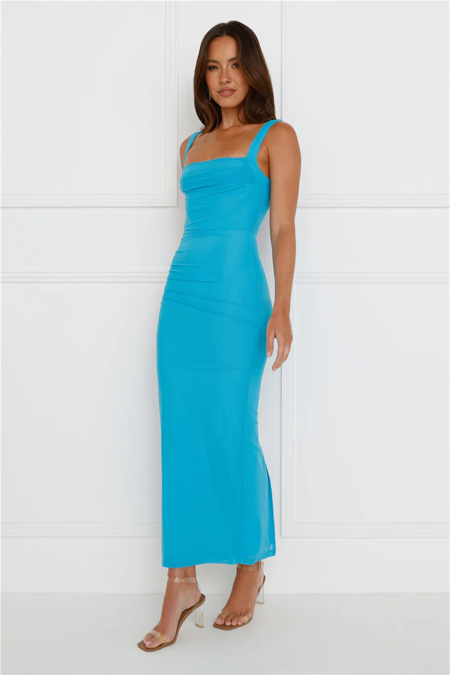 Simply Better Mesh Maxi Dress Blue