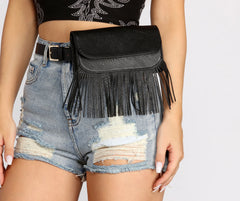 Boho Fringe Faux Leather Fanny Pack