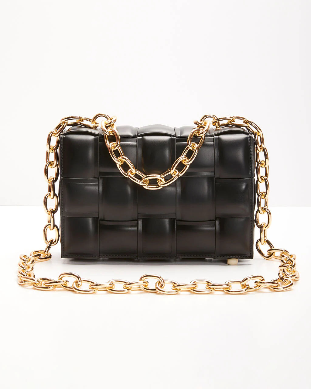 Desire Padded Woven Chain Handbag