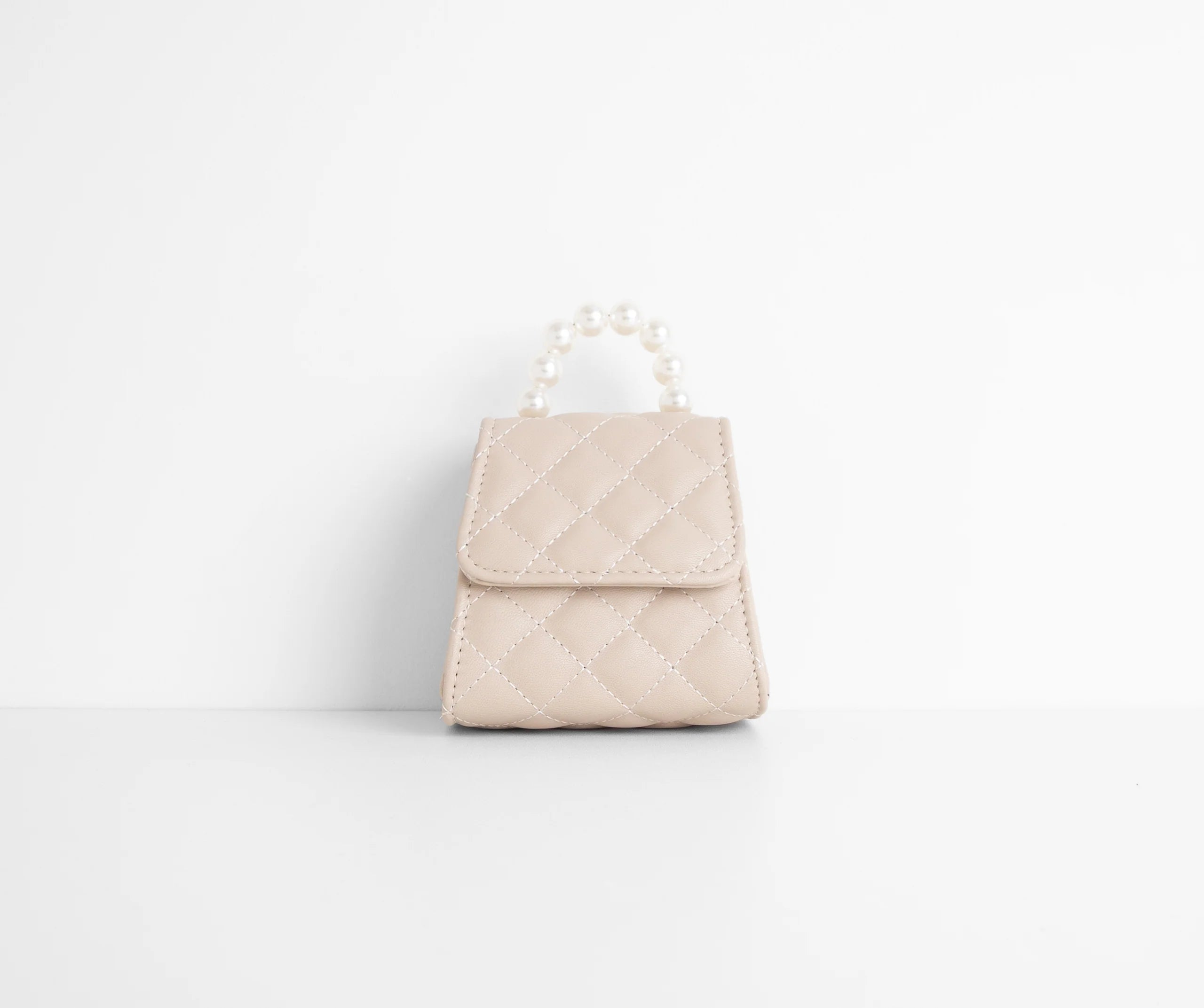 Fancy Babe Pearl Handle Mini Quilted Purse