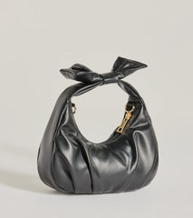 Chic Muse Faux Leather Bow Handbag