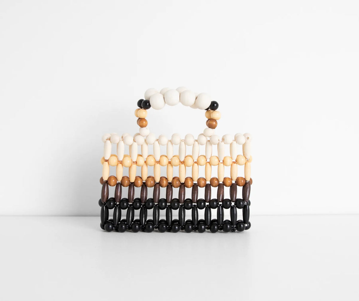 Cancun Vibes Wooden Beaded Mini Purse