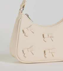 Poised Cuteness Bow Saffiano Shoulder Bag