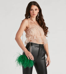 Demure Diva Marabou Ring Clutch