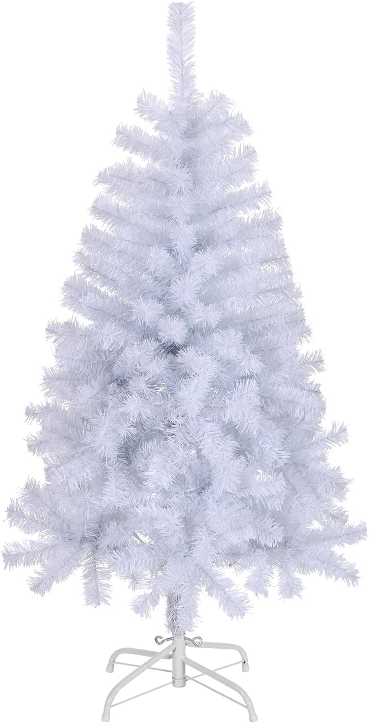 Bonnlo Artificial Christmas Tree, Upgraded Full 4ft White Christmas Tree w/ 346 Branch Tips, Small Christmas Tree for Home, Office, Party Decoration