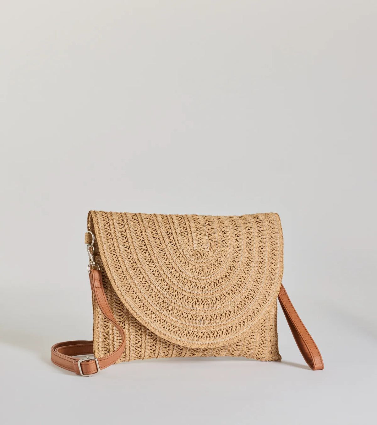 Cute Retreat Straw Envelope Clutch Crossbody Bag