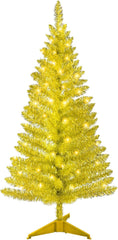 4ft Lighted Artificial Blue Christmas Tree | Leeheeyee Small Xmas Tree, Not Pre-lit Blue Tinsel Pine Trees with Lights, Ideal for Ideal for Home, Office, and Xmas Party Décor