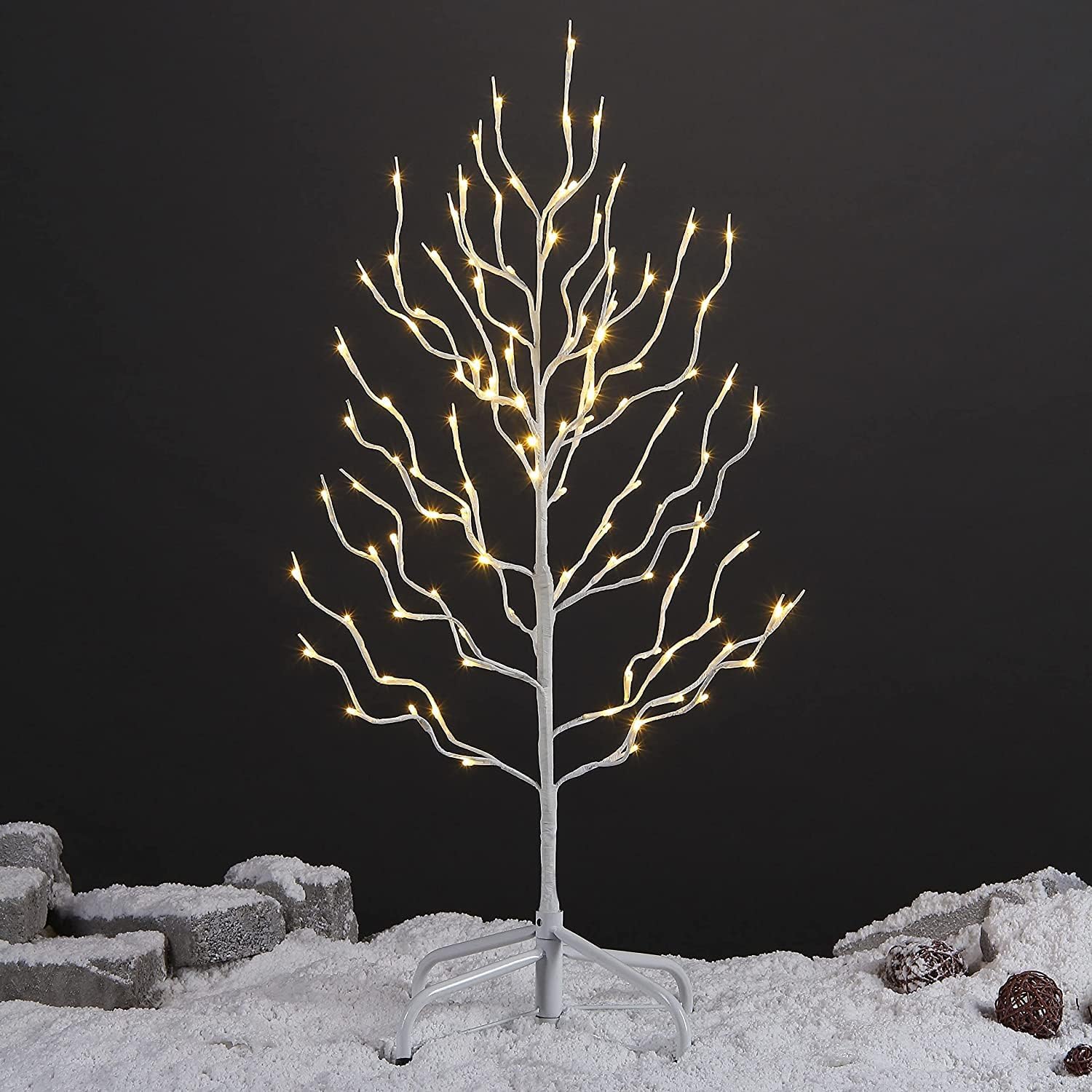 LIGHTSHARE 3FT 112LED Star Light Tree, for Home Festival Party Christmas, Indoor and Outdoor Use, Warm White