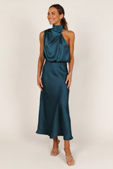 Anabelle Halter Neck Midi Dress - Teal