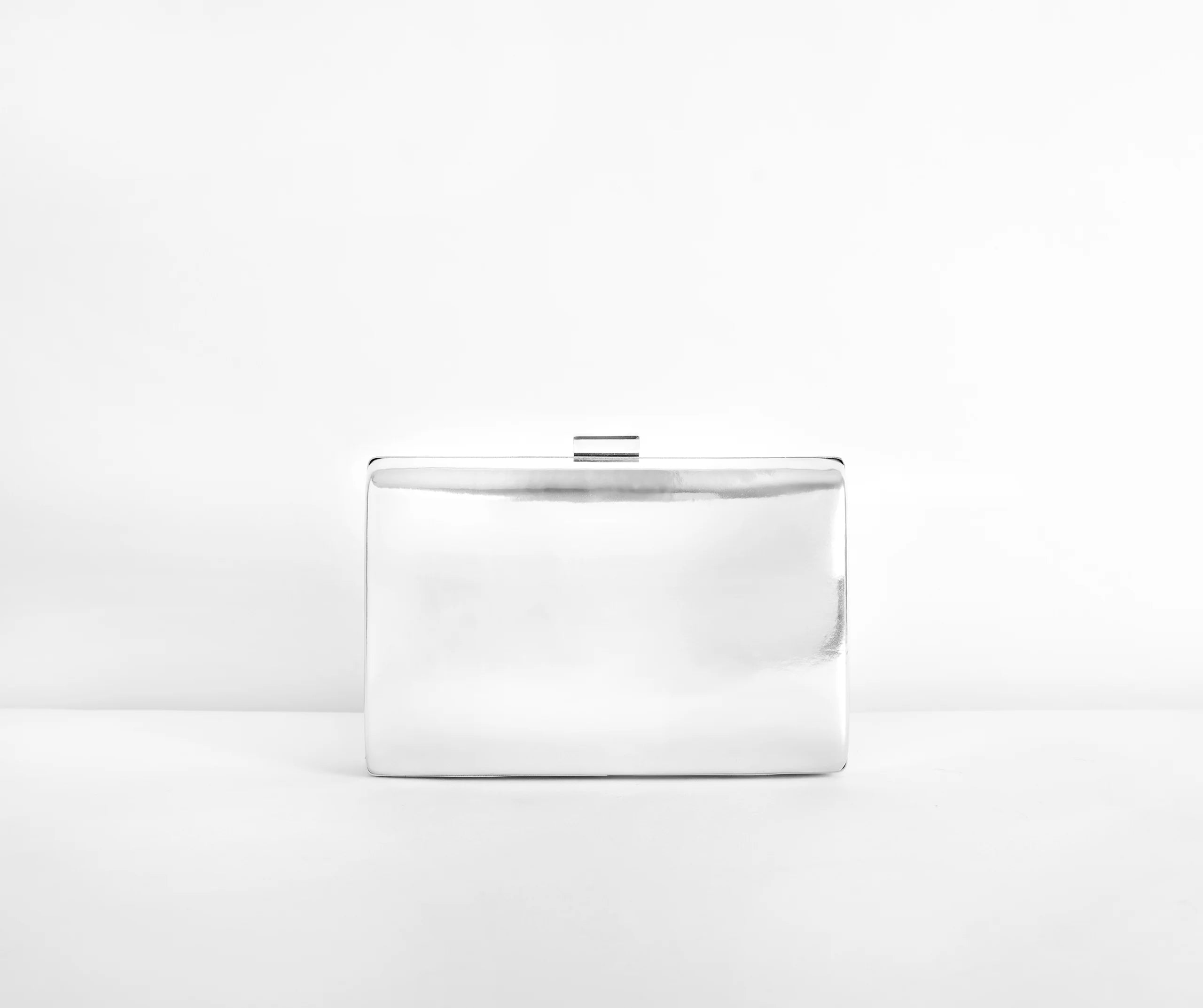 Chrome Chic Box Clutch