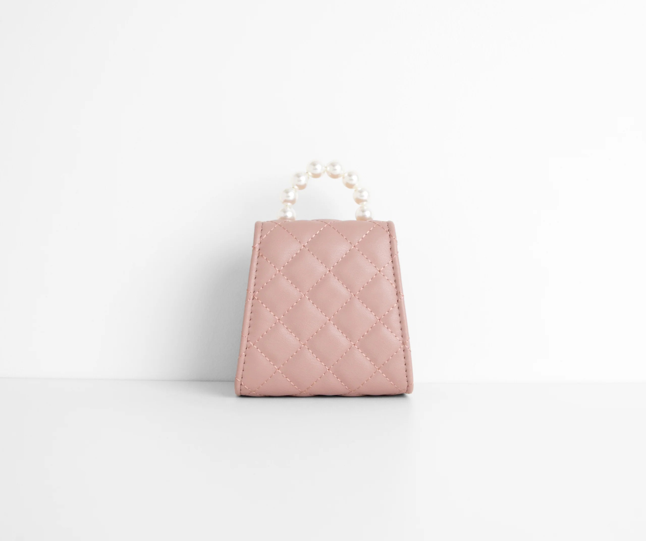 Fancy Babe Pearl Handle Mini Quilted Purse