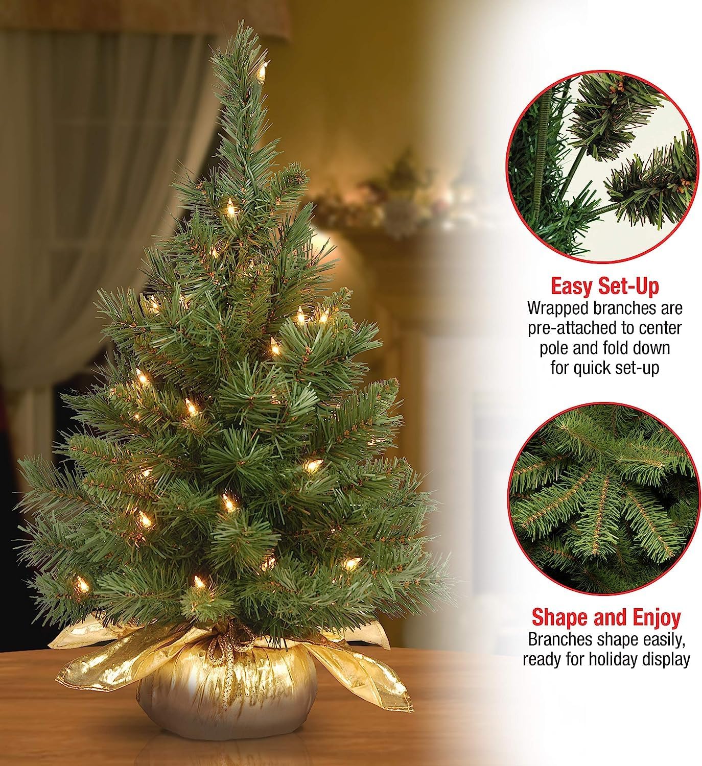 National Tree MJ3-24BGLO-B1 Tree, 24, Green