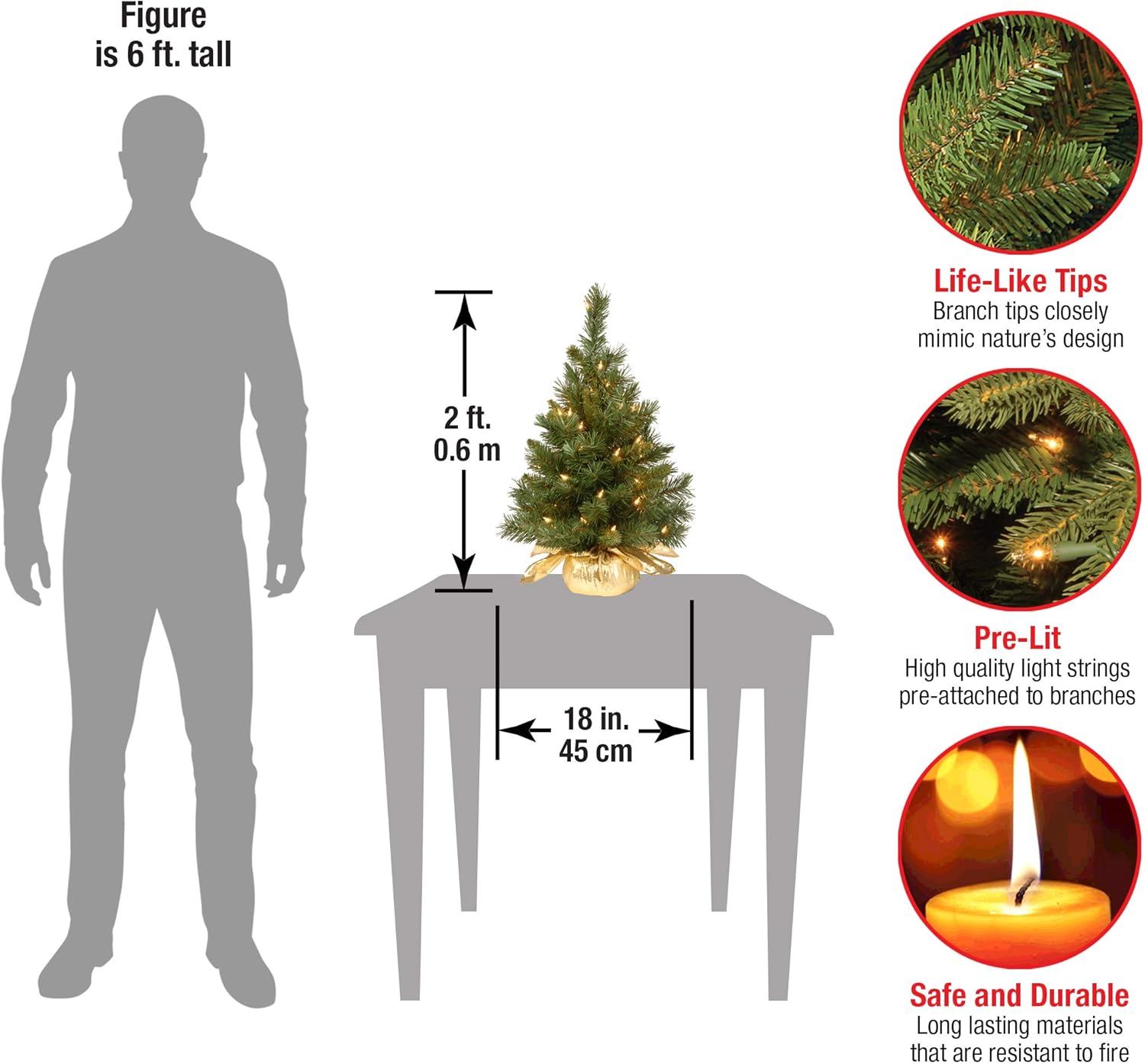 National Tree MJ3-24BGLO-B1 Tree, 24, Green