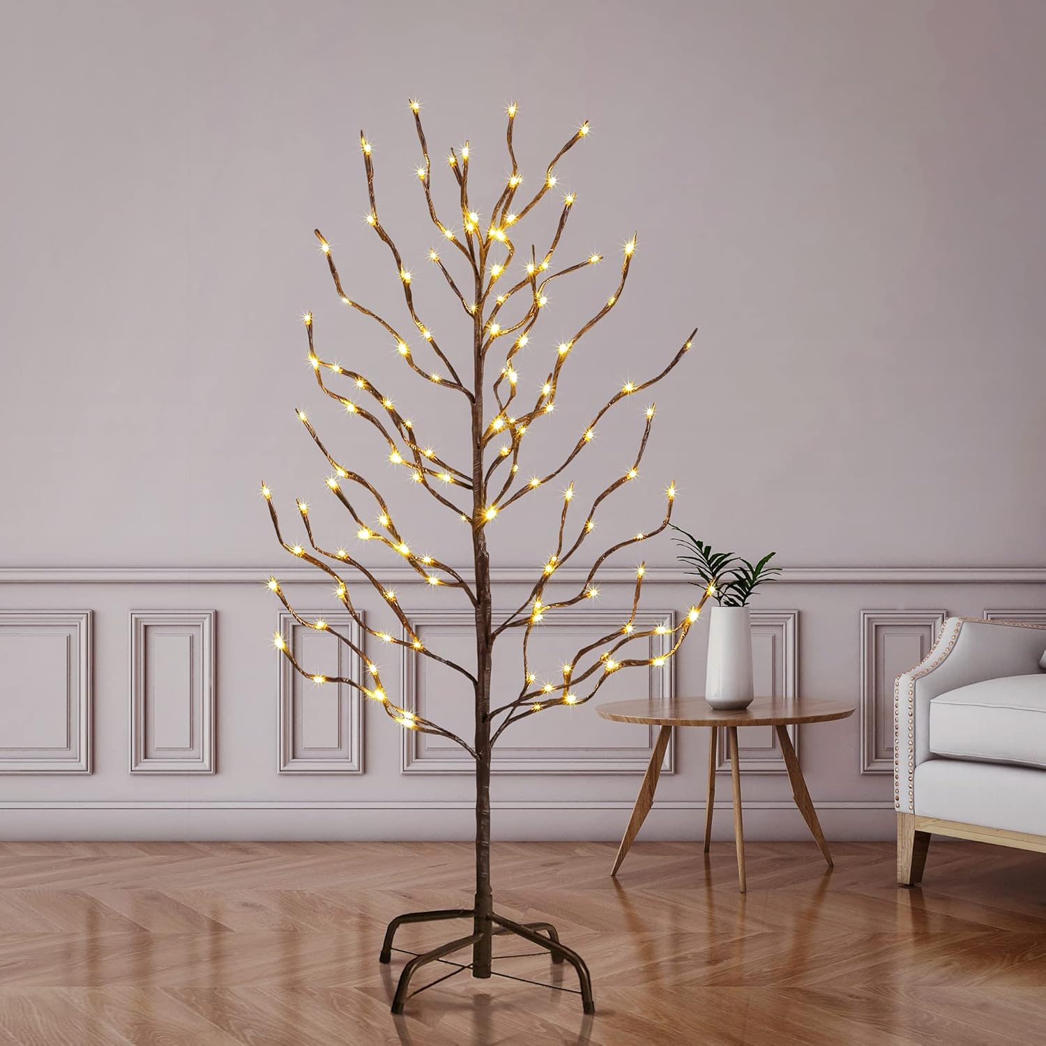 LIGHTSHARE 3FT 112LED Star Light Tree, for Home Festival Party Christmas, Indoor and Outdoor Use, Warm White