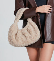 Cozy Winter Vibes Faux Sherpa Satchel Bag