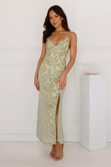 Seaside Sanctuary Mesh Maxi Dress Sage