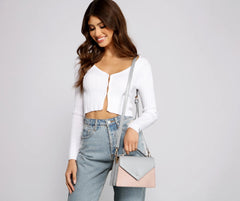 Chic Two-Tone Top Handle Bag