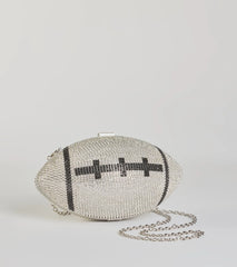 Play The Field Football Rhinestone Clutch