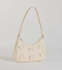 Poised Cuteness Bow Saffiano Shoulder Bag