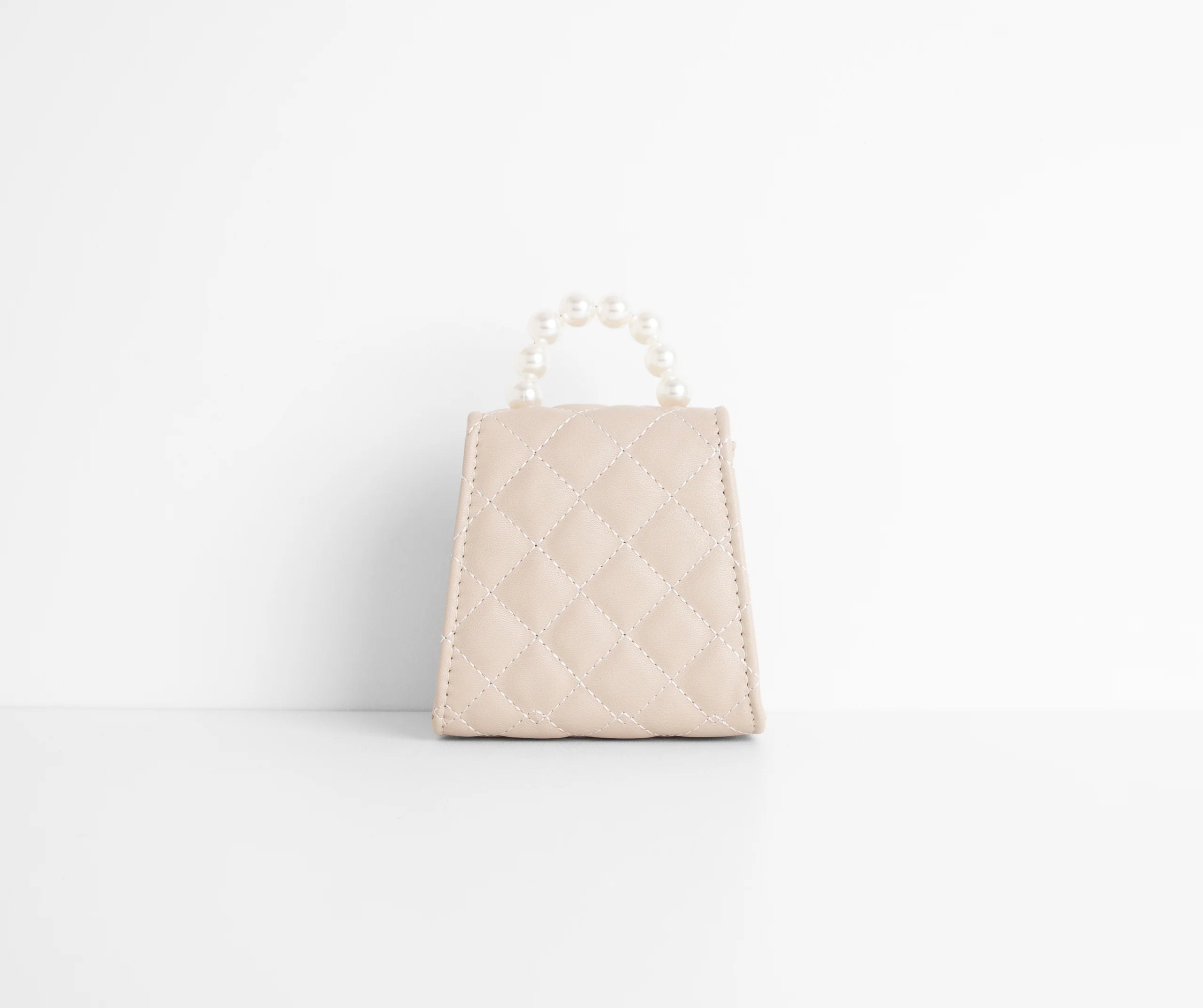 Fancy Babe Pearl Handle Mini Quilted Purse