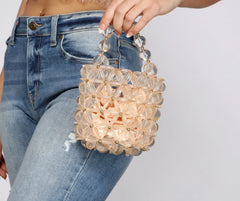 Beaded Beauty Acrylic Bucket Bag