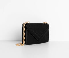 Faux Suede Envelope Cross-Body Purse