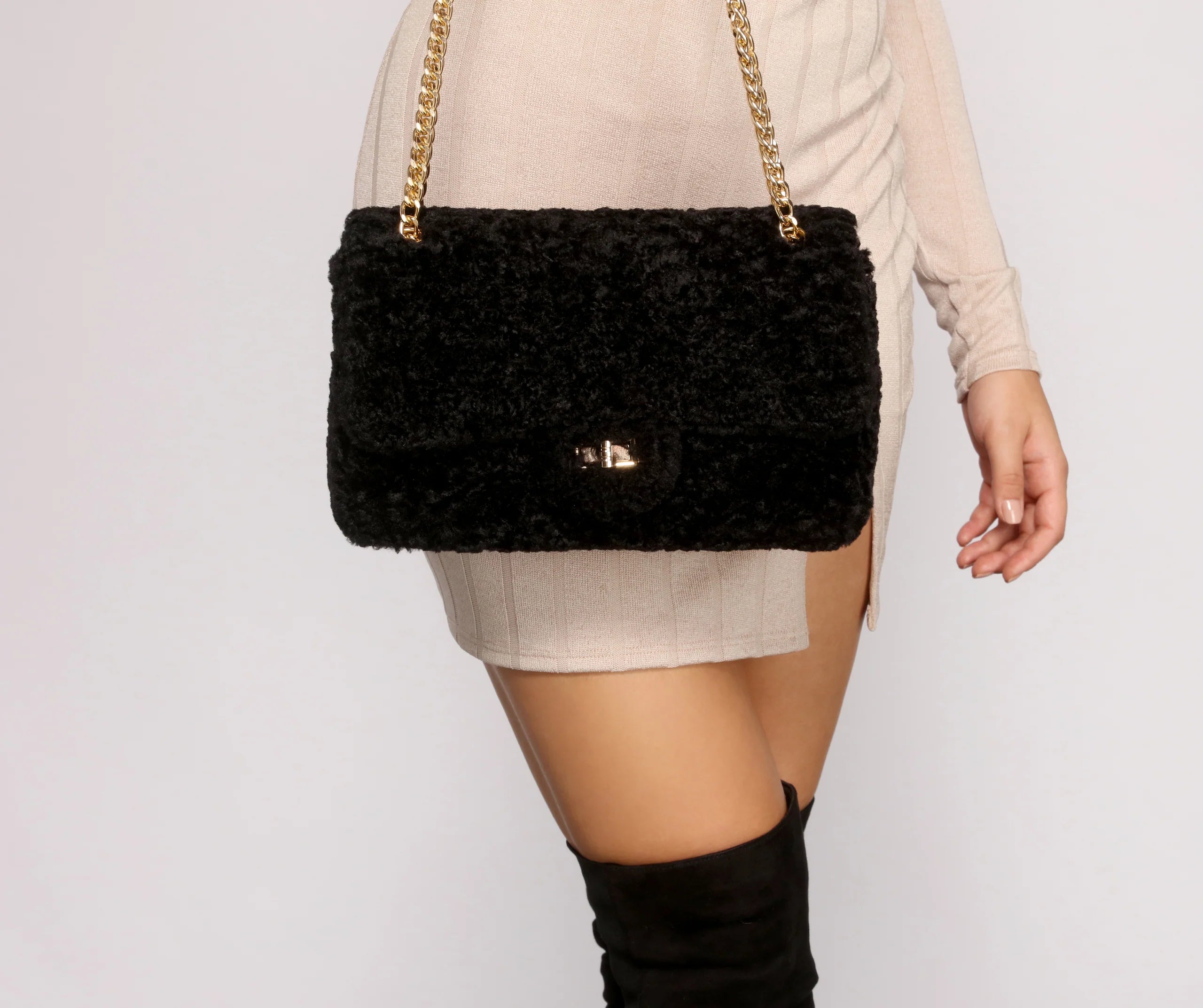 Cozy and Chic Faux Fur Crossbody