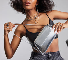 Forever Fab Reflective Chrome Shoulder Bag