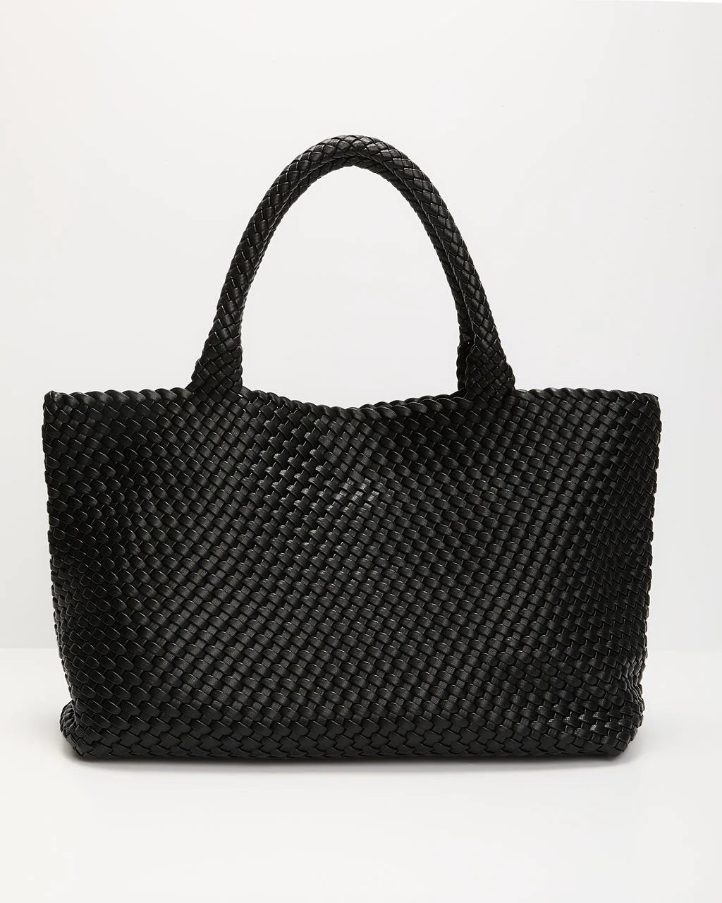 At My Side Woven Leather Tote With Insert