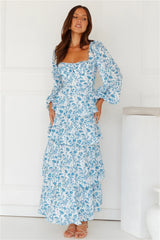 Pick Of The Day Long Sleeve Maxi Dress Blue