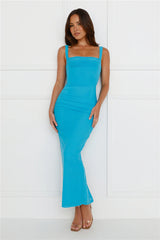 Simply Better Mesh Maxi Dress Blue