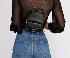 Day To Night Quilted Chain Backpack