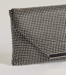 Luxe Shimmer Iridescent Rhinestone Envelope Clutch