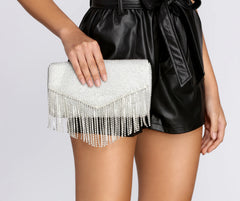 Fab Fringe Rhinestone Envelope Clutch